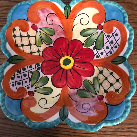 Tabletops Lifestyles Castalia Salad Plates Set of 3. Handcrafted Floral Design - Picture 3 of 14